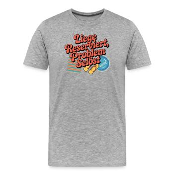 Problème de chaise longue réservée résout une plage drôle - T-shirt bio Premium Homme - gris chiné - Devant - Damien (186cm)