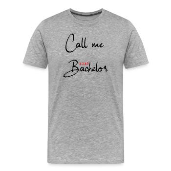 Licence 2026 Doctorat - T-shirt bio Premium Homme - gris chiné - Devant - Damien (186cm)