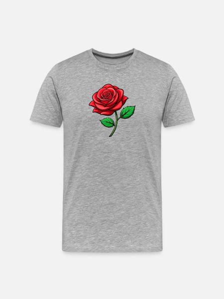Rose rouge - T-shirt bio Premium Homme - gris chiné