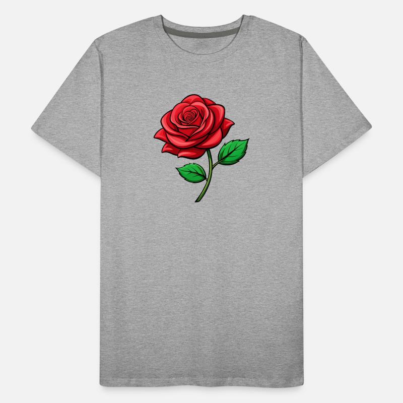 Rose rouge T-shirt bio Premium Homme