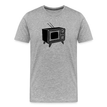 Rétro TV - T-shirt bio Premium Homme - gris chiné - Devant - Damien (186cm)