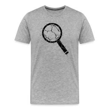 Zerbrochene Lupe Splitter Glas Vektor - Männer Premium Bio T-Shirt - Grau meliert - Vorne - Damien (186cm)
