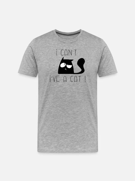 I can't, I've cat huum! - Men's Premium Organic T-Shirt - heather grey
