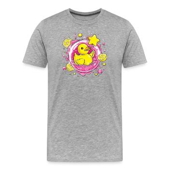 Caneton Néon Agrume Coin-Agrume - T-shirt bio Premium Homme - gris chiné - Devant - Damien (186cm)