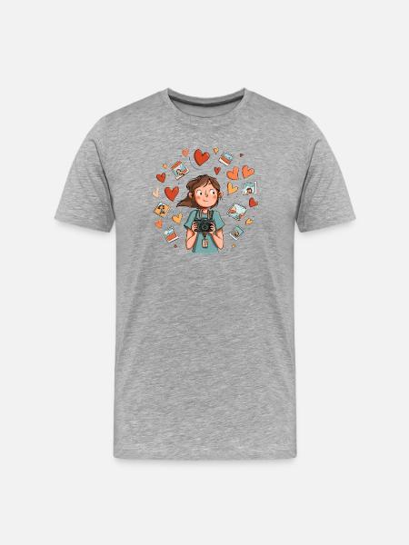 Heart photography, memory snapshots - Men's Premium Organic T-Shirt - heather grey