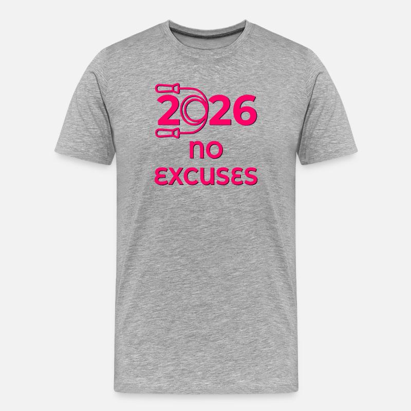 Seilspringen 2026 - Männer Premium Bio T-Shirt - Grau meliert