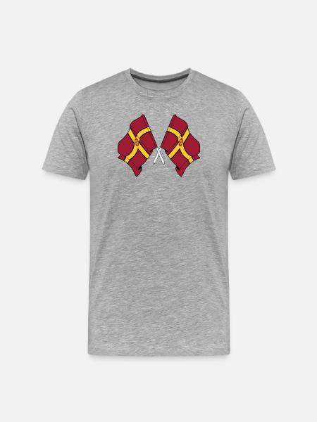 Two flags crossed – Northamptonshire - Men's Premium Organic T-Shirt - heather grey