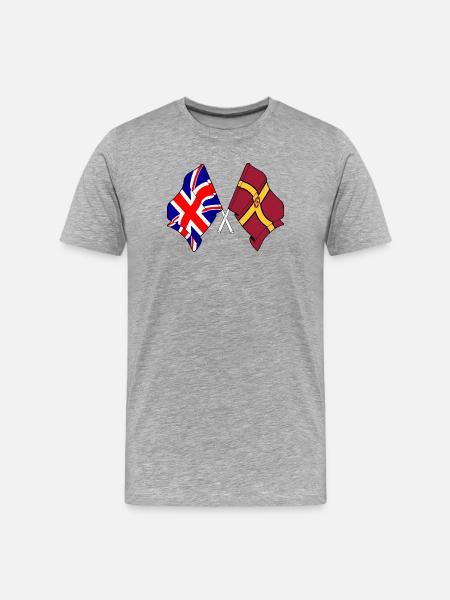 Northamptonshire kreuzte Großbritannien - Männer Premium Bio T-Shirt - Grau meliert