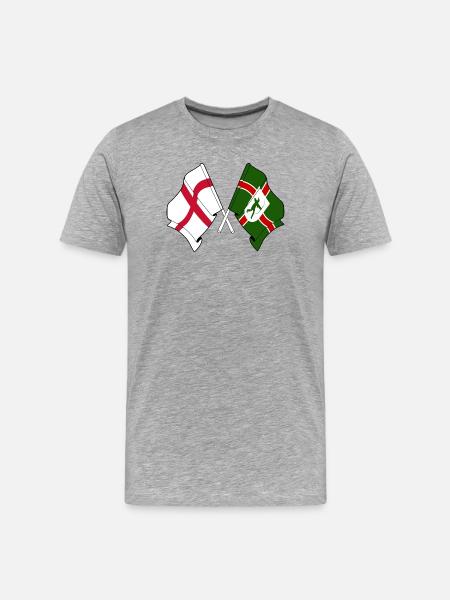 Nottinghamshire × England Flags - Men's Premium Organic T-Shirt - heather grey