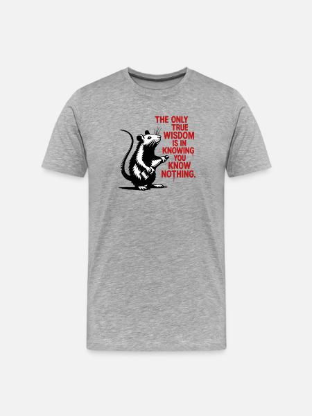 Rat of Knowledge: Nothing Known - Men's Premium Organic T-Shirt - heather grey