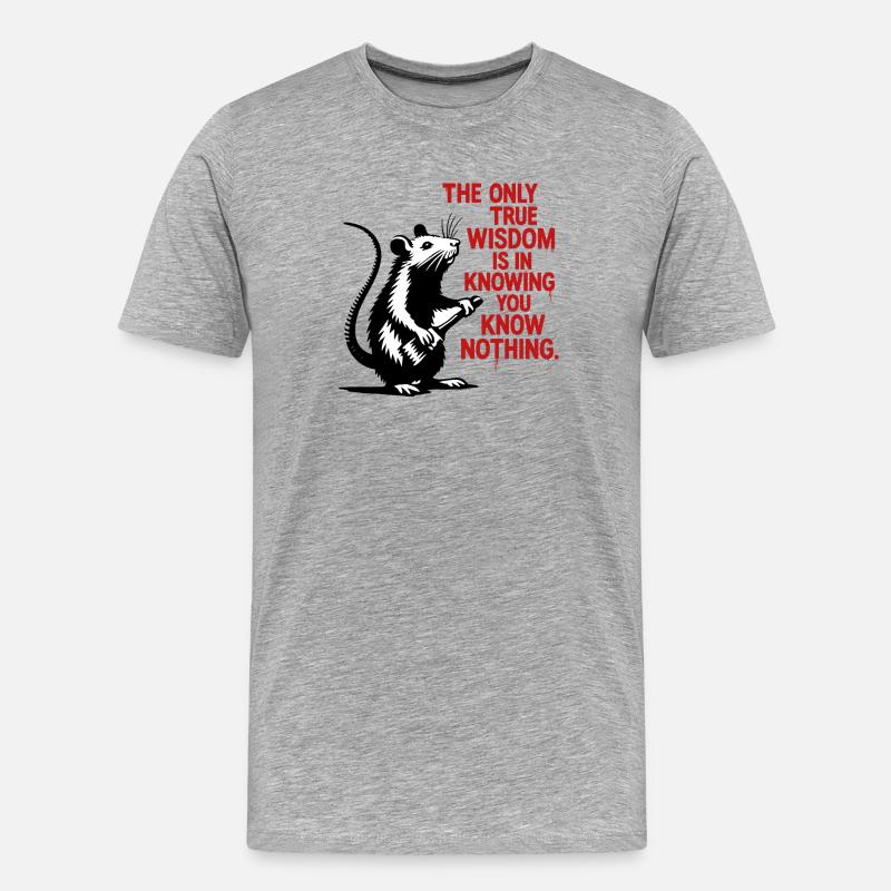 Ratte der Erkenntnis: Nichts Gewusst - Männer Premium Bio T-Shirt - Grau meliert