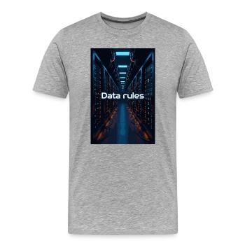 Règles de données des centres de données - T-shirt bio Premium Homme - gris chiné - Devant - Damien (186cm)