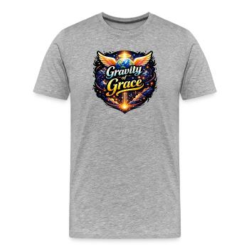 Gravity of Grace - Men's Premium Organic T-Shirt - heather grey - Front - Damien (186cm)