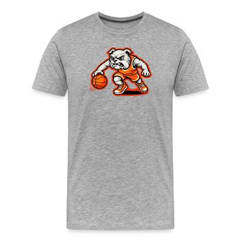 Mascotte de dribble puissant du basketball des Bulldogs - T-shirt bio Premium Homme - gris chiné - Devant - Damien (186cm)