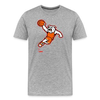 Bulldog Basketball Slam Dunk Mascot - Men's Premium Organic T-Shirt - heather grey - Front - Damien (186cm)