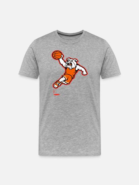 Bulldog Basketball Slam Dunk Mascot - Men's Premium Organic T-Shirt - heather grey