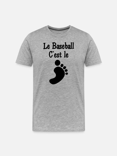 Baseball ist der Fuß - Männer Premium Bio T-Shirt - Grau meliert