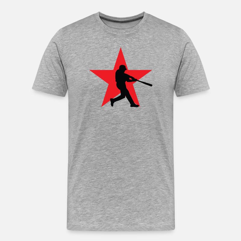 Baseball – Sport - Männer Premium Bio T-Shirt - Grau meliert