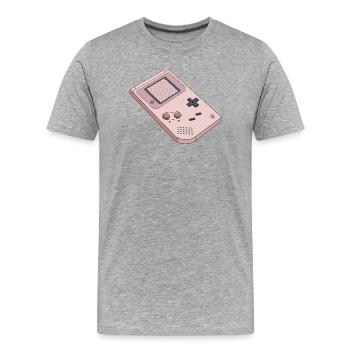 Retro-Pastell-Game Boy - Männer Premium Bio T-Shirt - Grau meliert - Vorne - Damien (186cm)