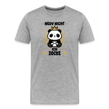 Ne t’énerve pas ! Je joue - T-shirt bio Premium Homme - gris chiné - Devant - Damien (186cm)