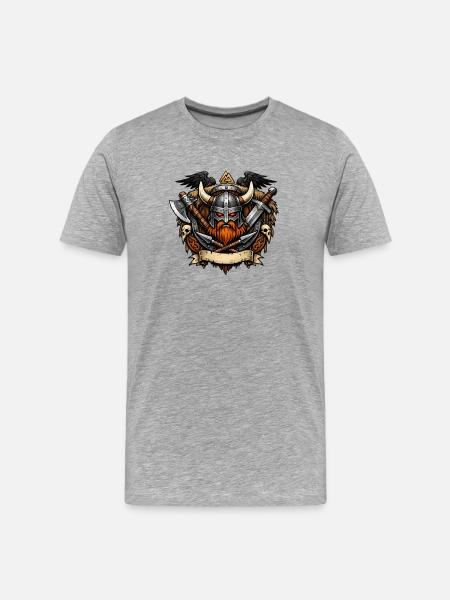 Viking Warrior Helmet - Men's Premium Organic T-Shirt - heather grey