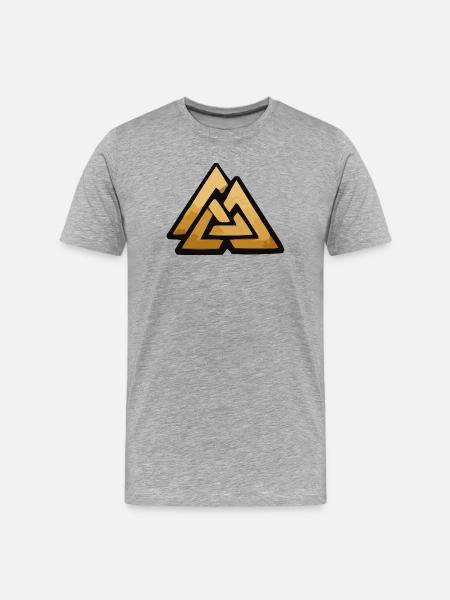 valknut wotan wotansknoten wikinger - Männer Premium Bio T-Shirt - Grau meliert