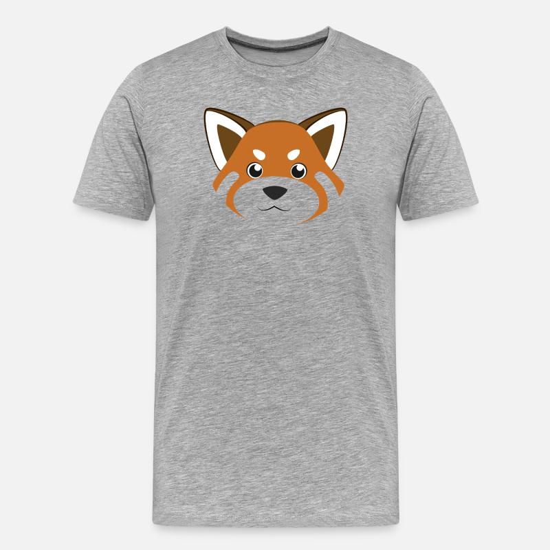 Süßes rotes Panda-Gesicht lustiges Tier-DIY-Kostüm - Männer Premium Bio T-Shirt - Grau meliert