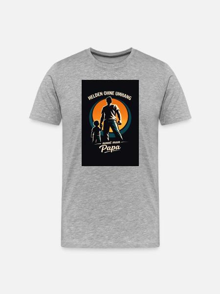 Heroes without a cape: Dad - Men's Premium Organic T-Shirt - heather grey