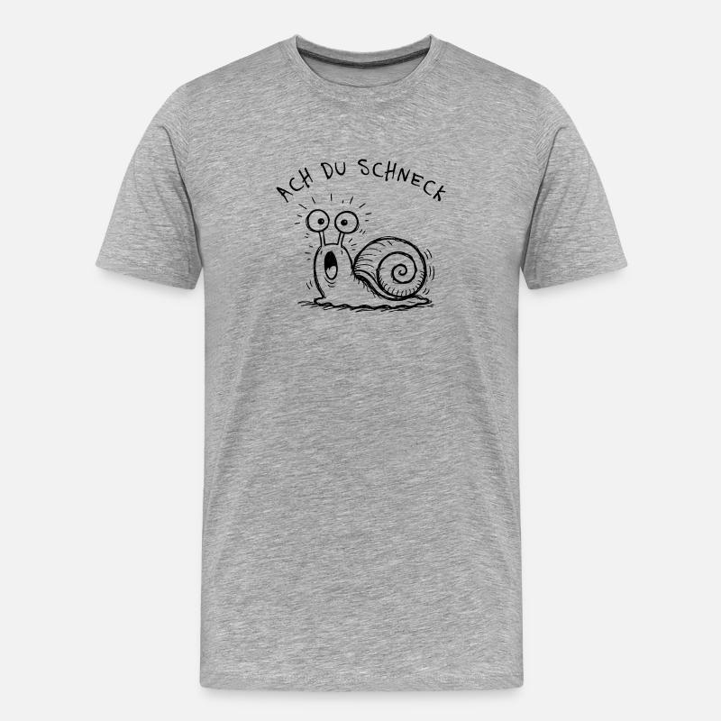 Ach Du Schneck Lustiger Spruch Doodle - Männer Premium Bio T-Shirt - Grau meliert