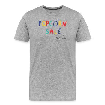 popcorn salé - T-shirt bio Premium Homme - gris chiné - Devant - Damien (186cm)