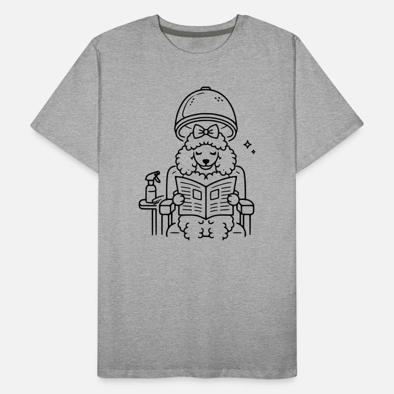 Caniche chez le coiffeur T-shirt bio Premium Homme