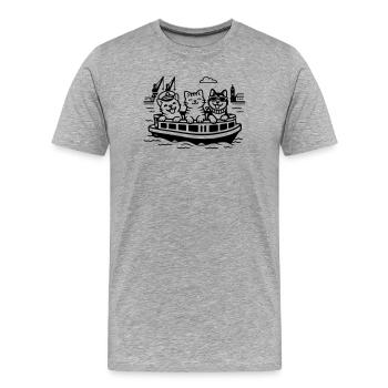 Hafen Katzen Hunde Hafenrundfahrt Hamburg  - Männer Premium Bio T-Shirt - Grau meliert - Vorne - Damien (186cm)