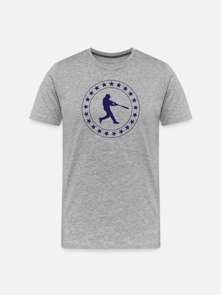 Baseball – Sport - Männer Premium Bio T-Shirt - Grau meliert