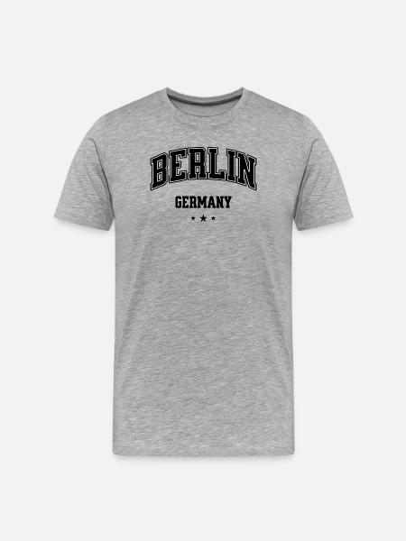 Berlin Arch Collegiate Logo - Men's Premium Organic T-Shirt - heather grey
