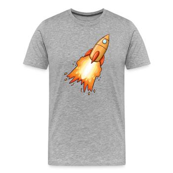 Rocket - Men's Premium Organic T-Shirt - heather grey - Front - Damien (186cm)