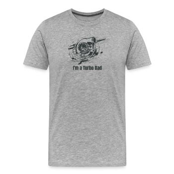 Turbo Vader Motordesign - T-shirt bio Premium Homme - gris chiné - Devant - Damien (186cm)