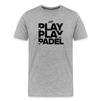 Jouez simplement au Padel – Feu sur le terrain ! Écrase-le ! - T-shirt bio Premium Homme - gris chiné - Devant - Damien (186cm)