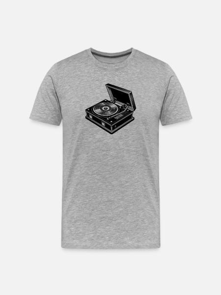 Record player - Men's Premium Organic T-Shirt - heather grey