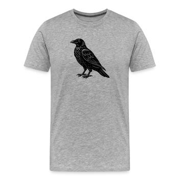 Rabe - Männer Premium Bio T-Shirt - Grau meliert - Vorne - Damien (186cm)