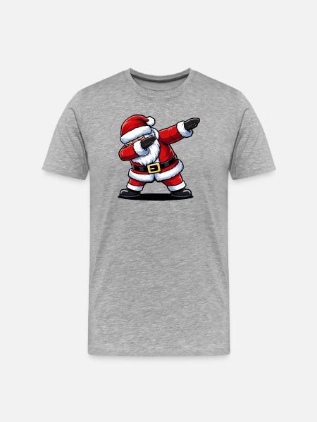 Das Weihnachtsmann-Maskottchen - Männer Premium Bio T-Shirt - Grau meliert
