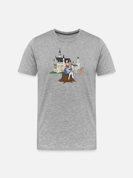 Bavarian pin-up for Neuschwanstein - Men's Premium Organic T-Shirt - heather grey