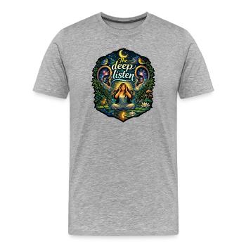 Die Tiefe Hört Himmlische Nacht - Männer Premium Bio T-Shirt - Grau meliert - Vorne - Damien (186cm)