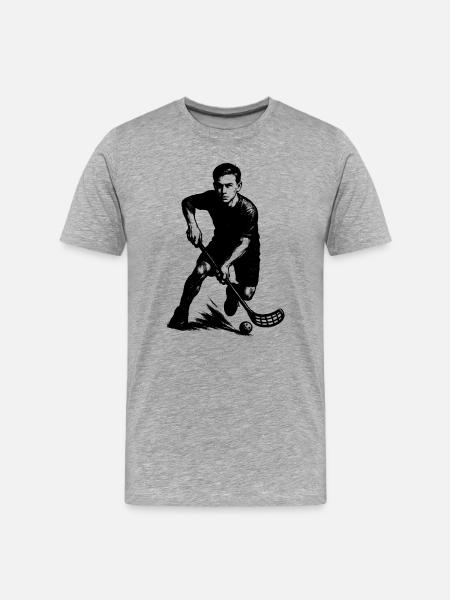 Short and clear floorball - Men's Premium Organic T-Shirt - heather grey