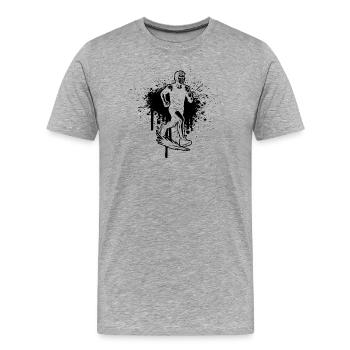 Klares Running Motiv für jeden Tag - Männer Premium Bio T-Shirt - Grau meliert - Vorne - Damien (186cm)