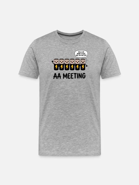 AA Meeting - Funny Anonymous Alcoholics T-Shirt - Men's Premium Organic T-Shirt - heather grey