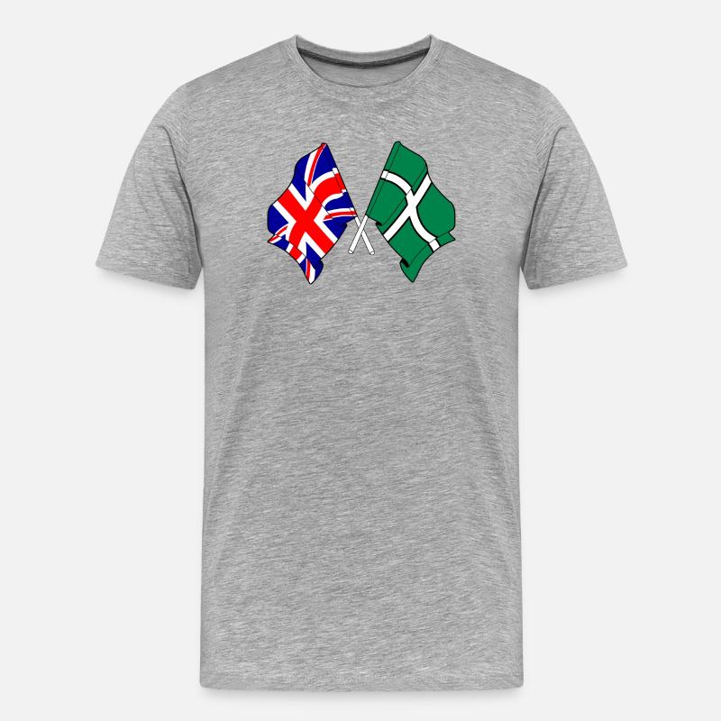 Devon & Great Britain Cross - Männer Premium Bio T-Shirt - Grau meliert