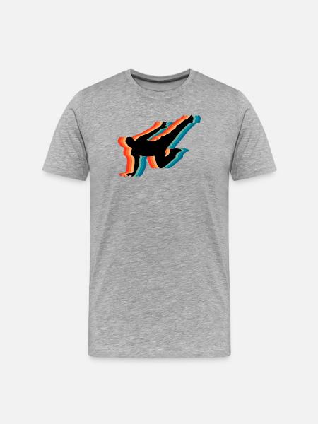 Parkour Heartbeat Pulse Retro Freerunning - Men's Premium Organic T-Shirt - heather grey