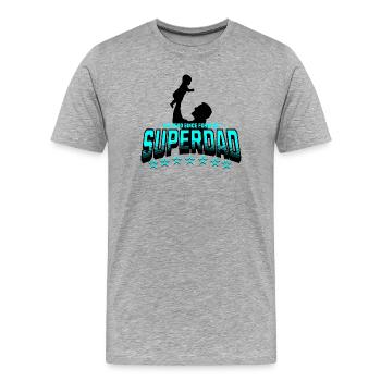 Superdad hero father since always - Men's Premium Organic T-Shirt - heather grey - Front - Damien (186cm)