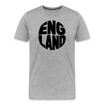 England Typografie  - Männer Premium Bio T-Shirt - Grau meliert - Vorne - Damien (186cm)