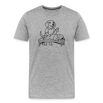 Dachshund Physiotherapist - Men's Premium Organic T-Shirt - heather grey - Front - Damien (186cm)